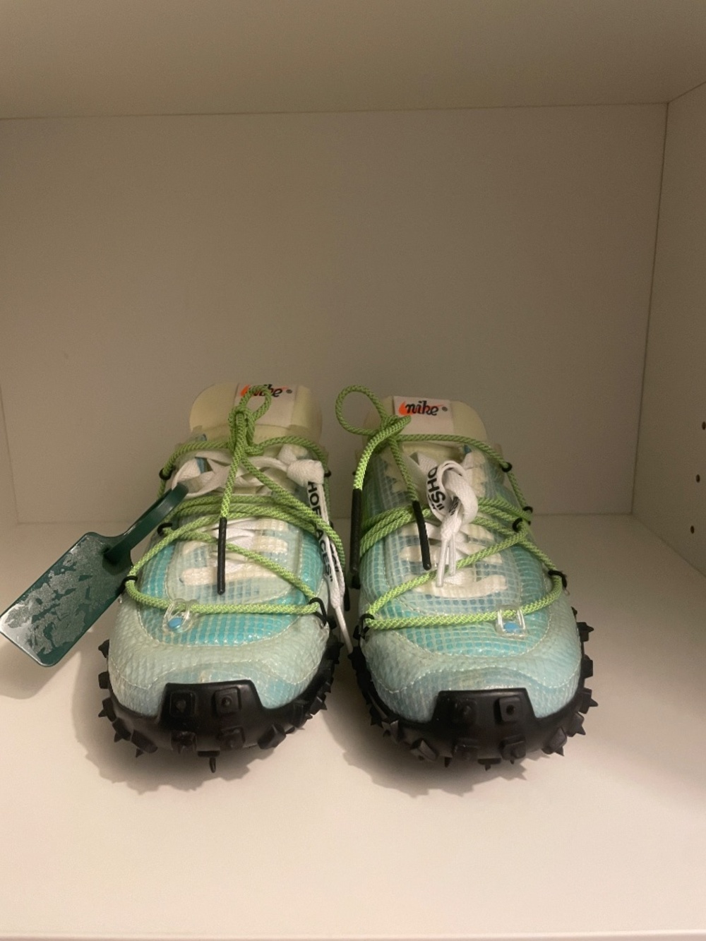 Nike x Off-White Woman’s Waffle Racer "Vivid Sky" Size 5.5 - Picture 2 of 8